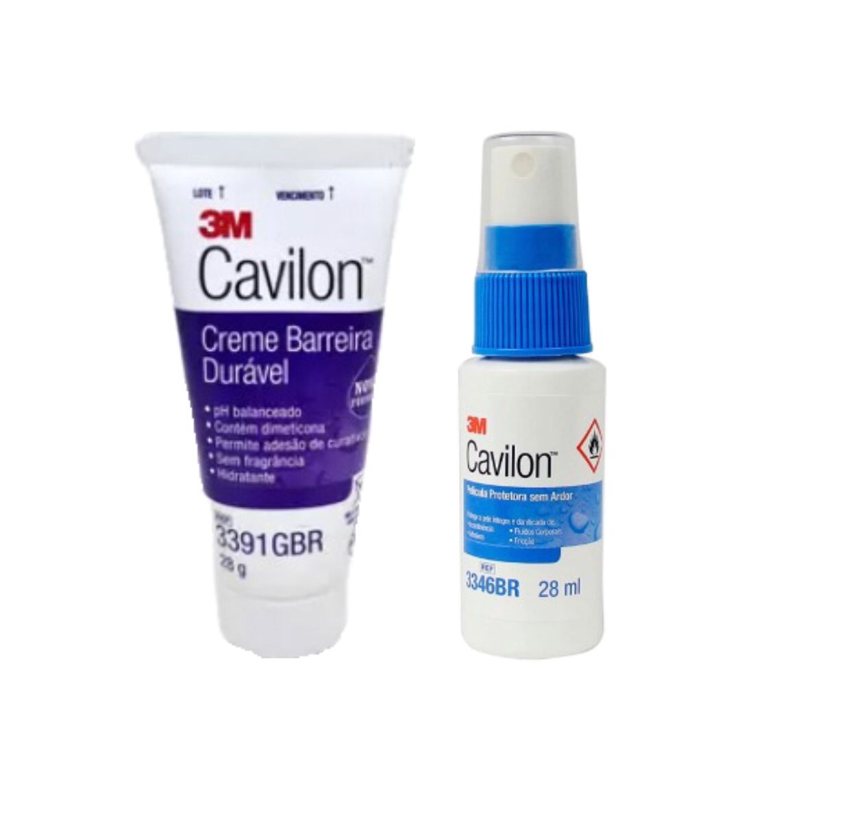 Kit Cavilon Creme Barreira Protetora 28g 3391BR + Película Sem Ardor Spray  28mL 3346BR - 3M