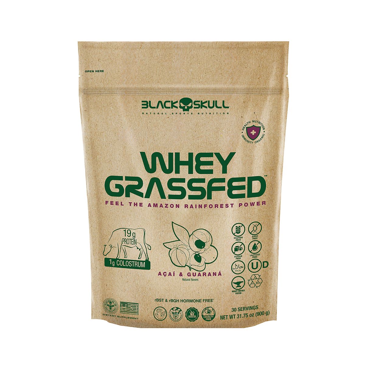REFIL WHEY GRASSFED AÇAI C/ GUA 900G BR