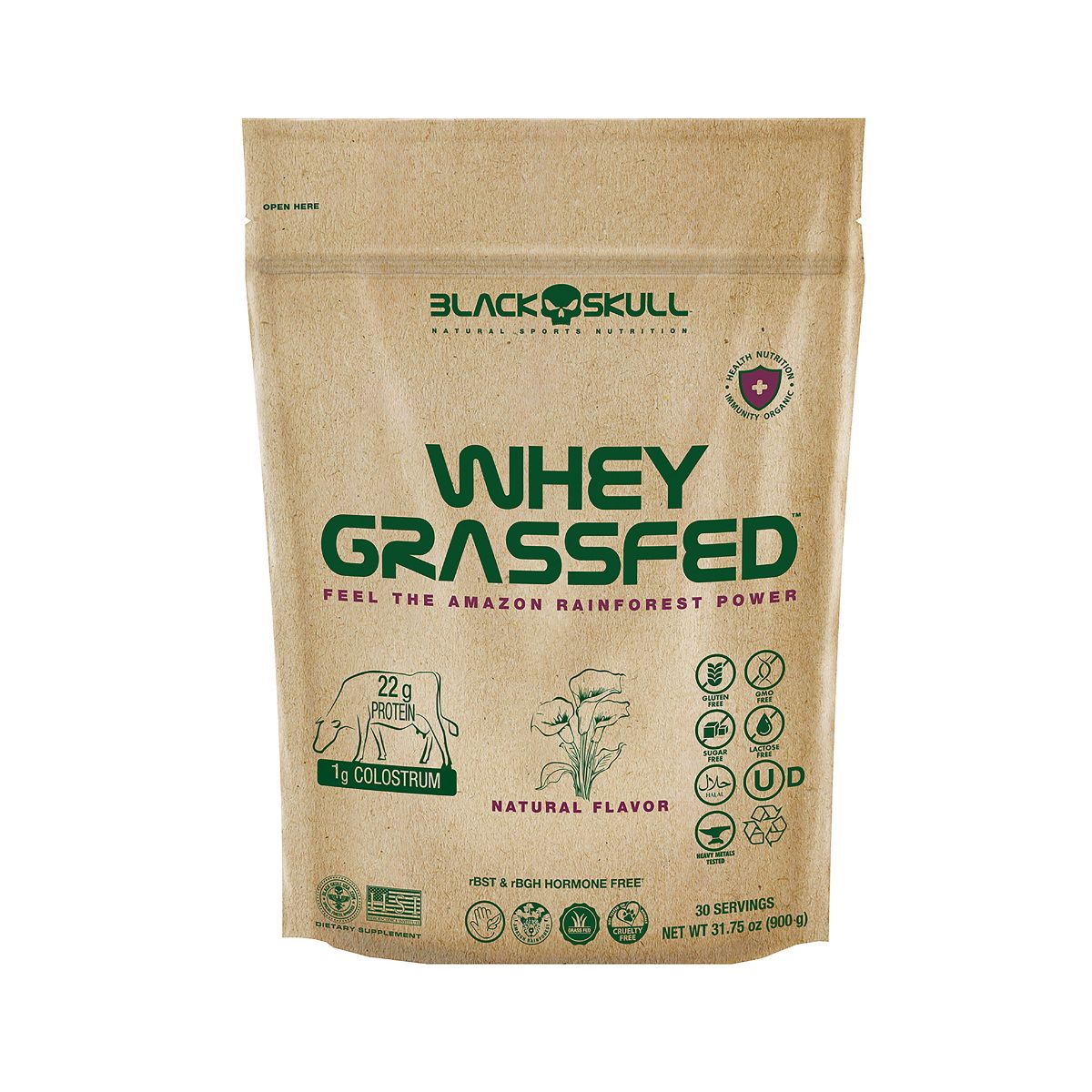 REFIL WHEY GRASSFED SEM SABOR 900G