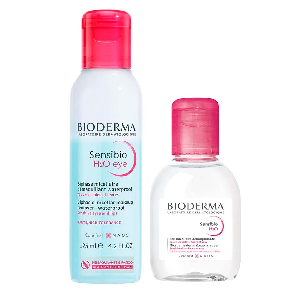 Bioderma Kit – Água Micelar Calmante 100ml + Água Micelar Bifásica Para Olhos E Lábios 125ml Kit
