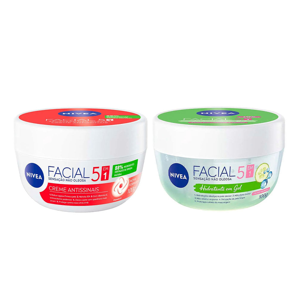 NIVEA Kit - Creme Facial Antissinais + Hidratante Facial Gel Kit