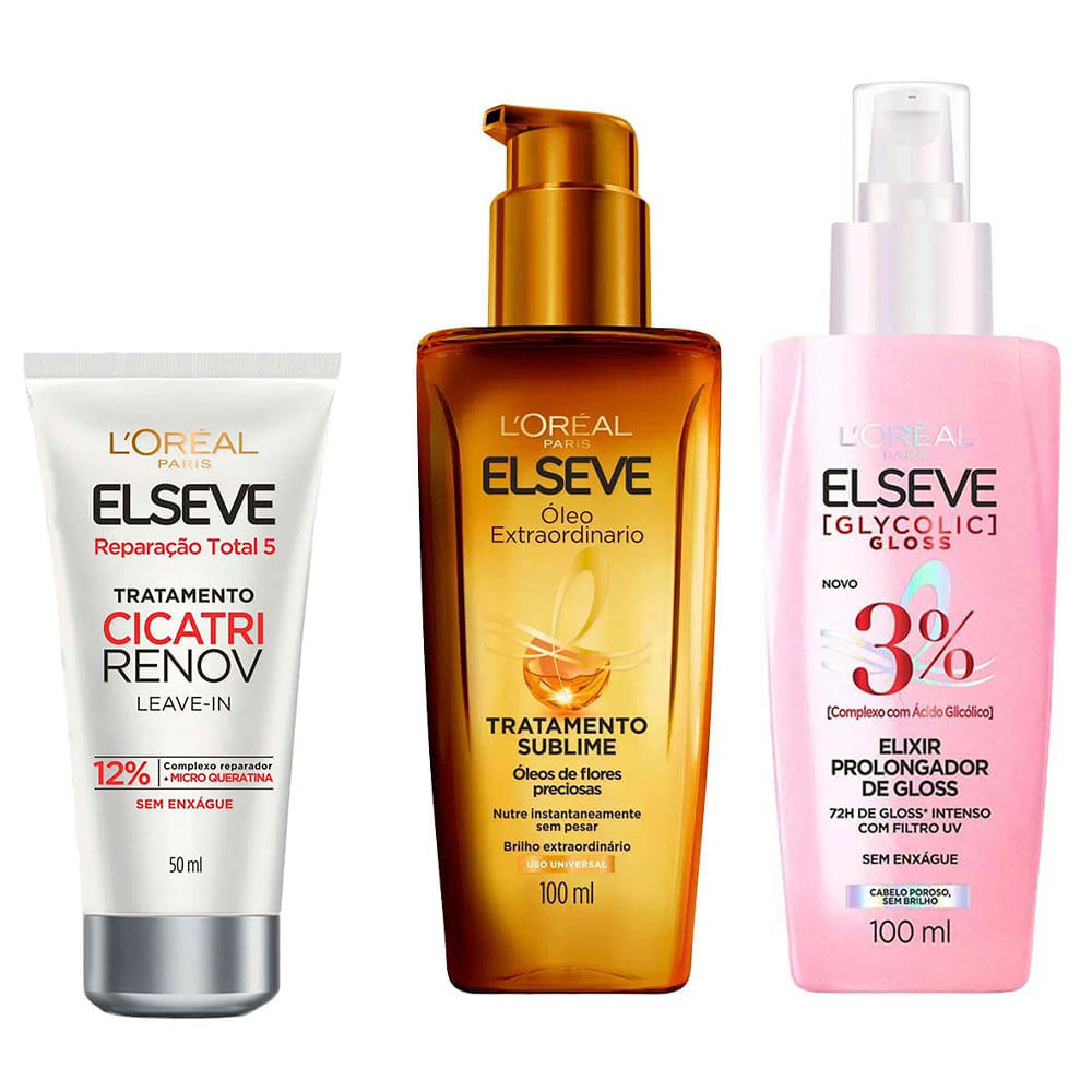 Elseve Kit – Sérum + Óleo Extraordinário + Leave-in de Tratamento Kit