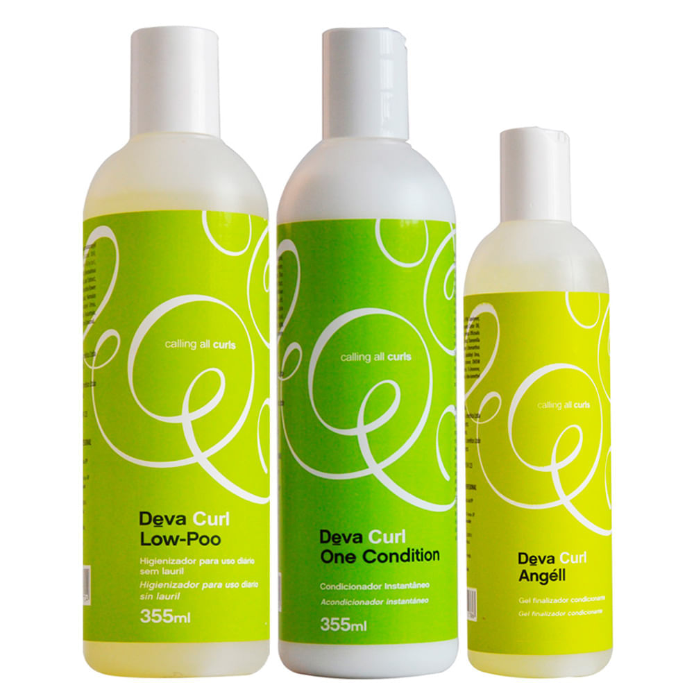 Deva Curl Angel Kit - Low Poo + Condicionador + Anti-Frizz Kit