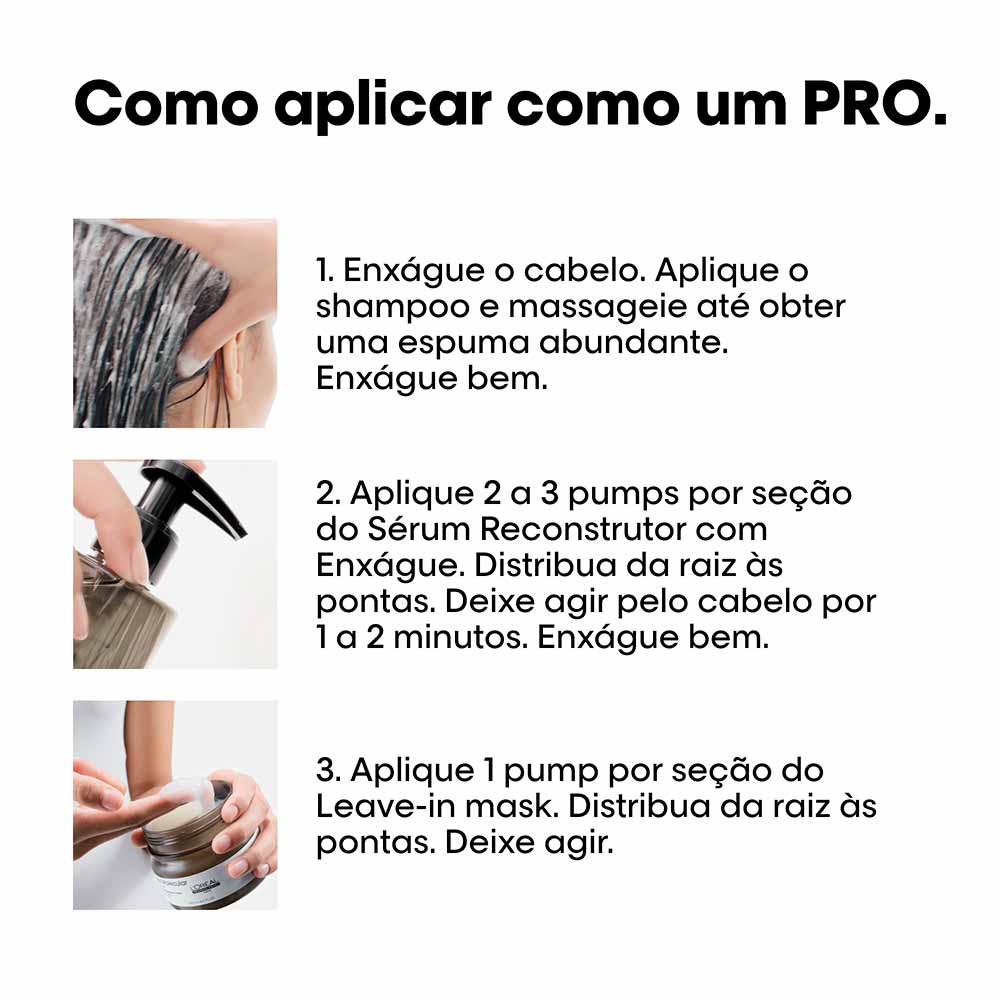 L'Oréal Professionnel Absolut Repair Molecular Kit de Tratamento Capilar: Shampoo + Sérum + Máscara Para Cabelos Danificados a muito Danificados Kit
