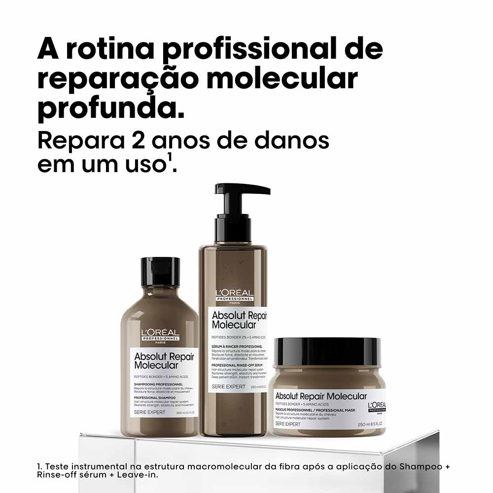 L'Oréal Professionnel Absolut Repair Molecular Kit de Tratamento Capilar: Shampoo + Sérum + Máscara Para Cabelos Danificados a muito Danificados Kit