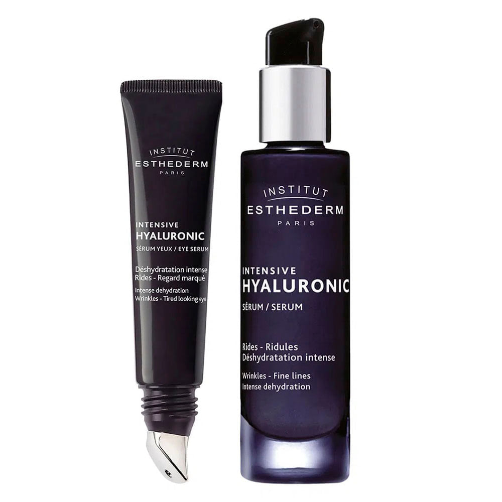 Esthederm Intensive Hyaluronic Kit - Sérum Facial + Sérum para Área dos Olhos para o Rejuvenescimento da Pele Kit