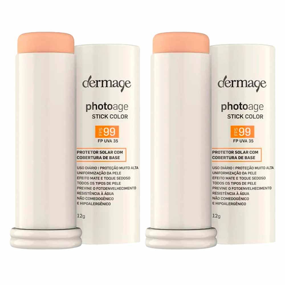 Dermage Photoage Stick Color Kit Com 2 Unidades - Protetor Solar Com Cor Fps99 Kit