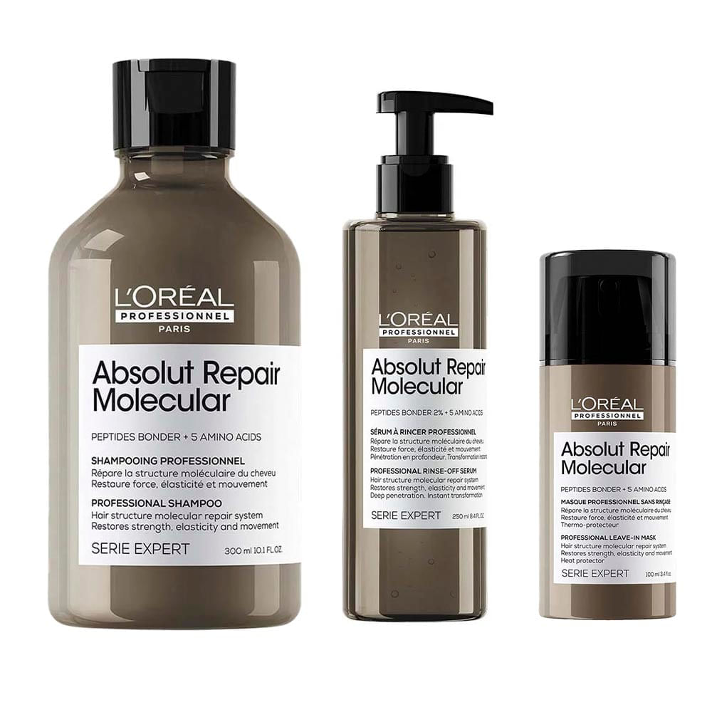 L'Oreal Professionnel Absolut Repair Molecular Kit – Shampoo + Leave-in + Sérum Kit