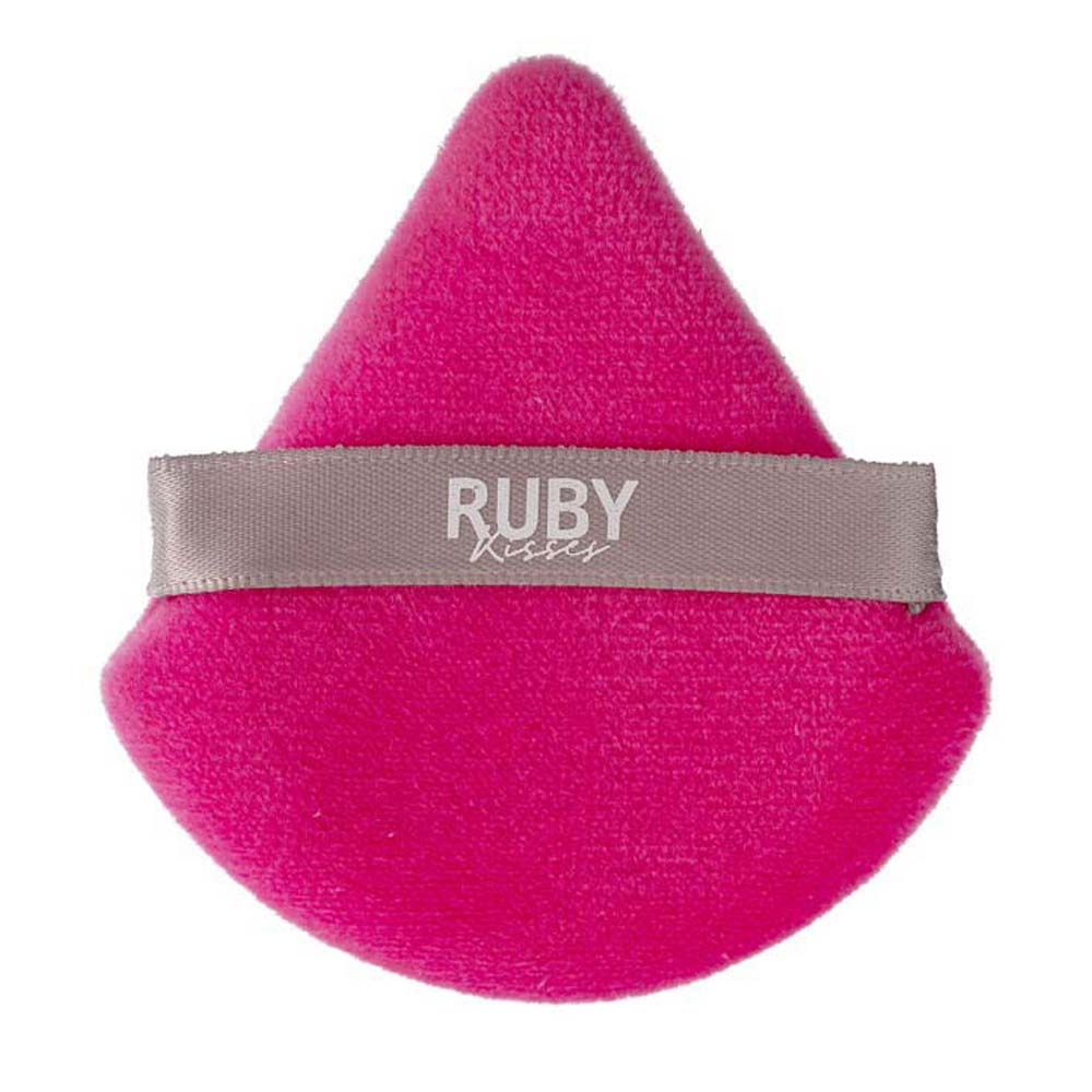 Esponja de Maquiagem para Pó Ruby Kisses Puff Triangular Rosa e Cinza