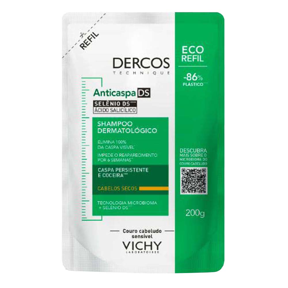 Vichy Dercos Shampoo Anticaspa DS - Cabelos Secos Refil 200g