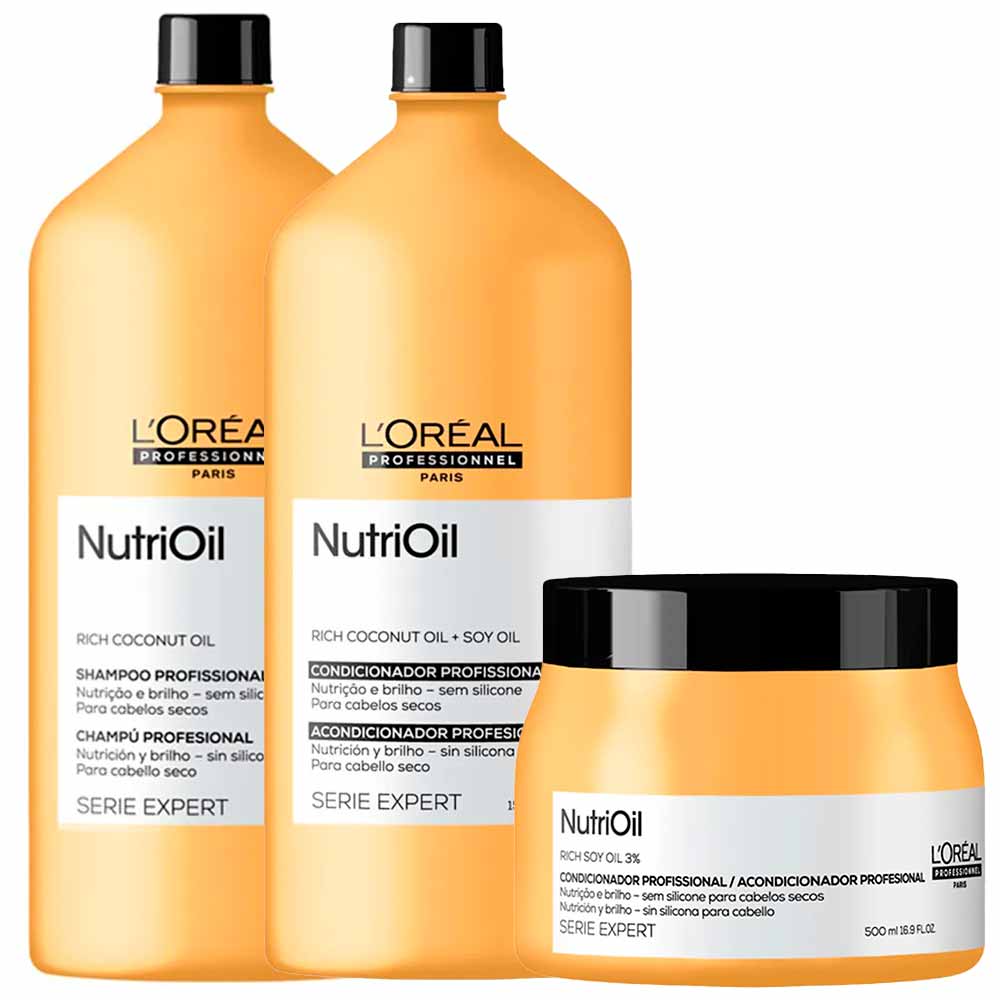 L'Oréal Professionnel NutriOil Kit – Shampoo + Condicionador + Máscara Kit