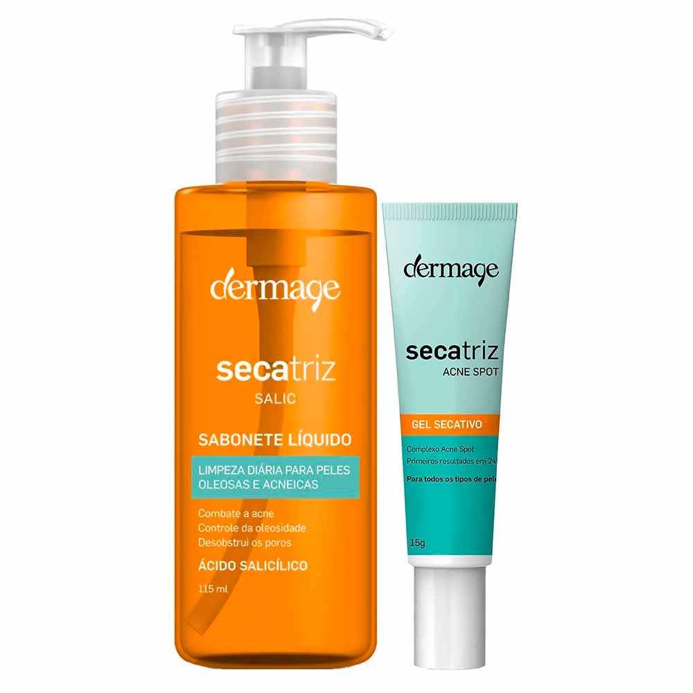 Dermage Secatriz Kit - Sabonete Líquido + Gel Secativo para Peles Oleosas e Acneicas Kit