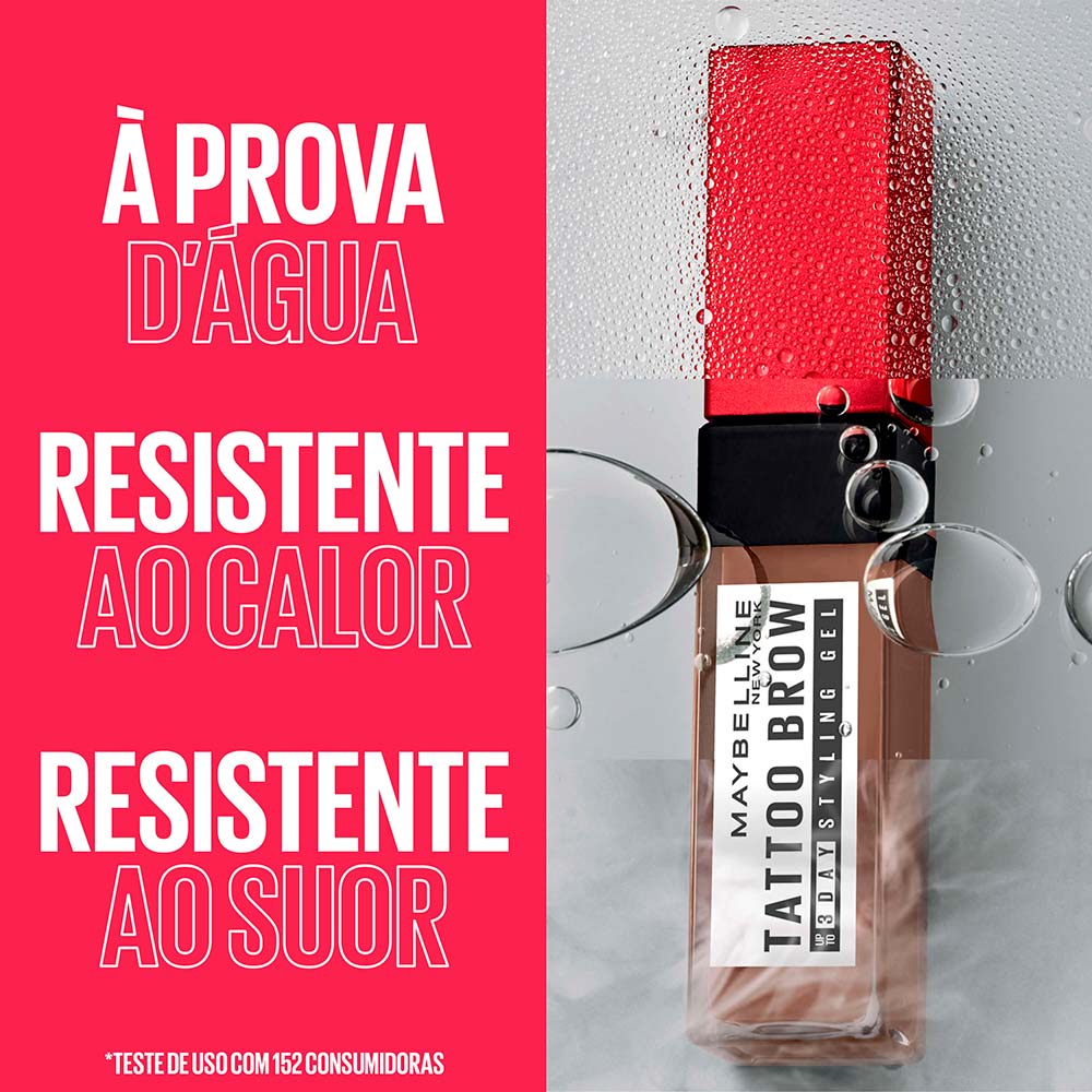 Gel de Sobrancelha Maybelline NY Tattoo Brow 3 Dias Deep Brown