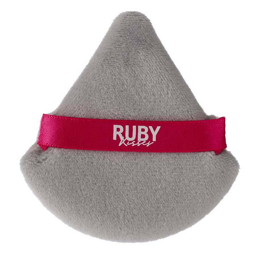 Esponja de Maquiagem para Pó Ruby Kisses Puff Triangular Cinza e Rosa