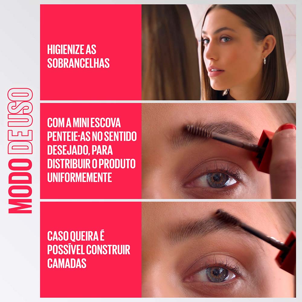 Gel de Sobrancelha Maybelline NY Tattoo Brow 3 Dias Deep Brown
