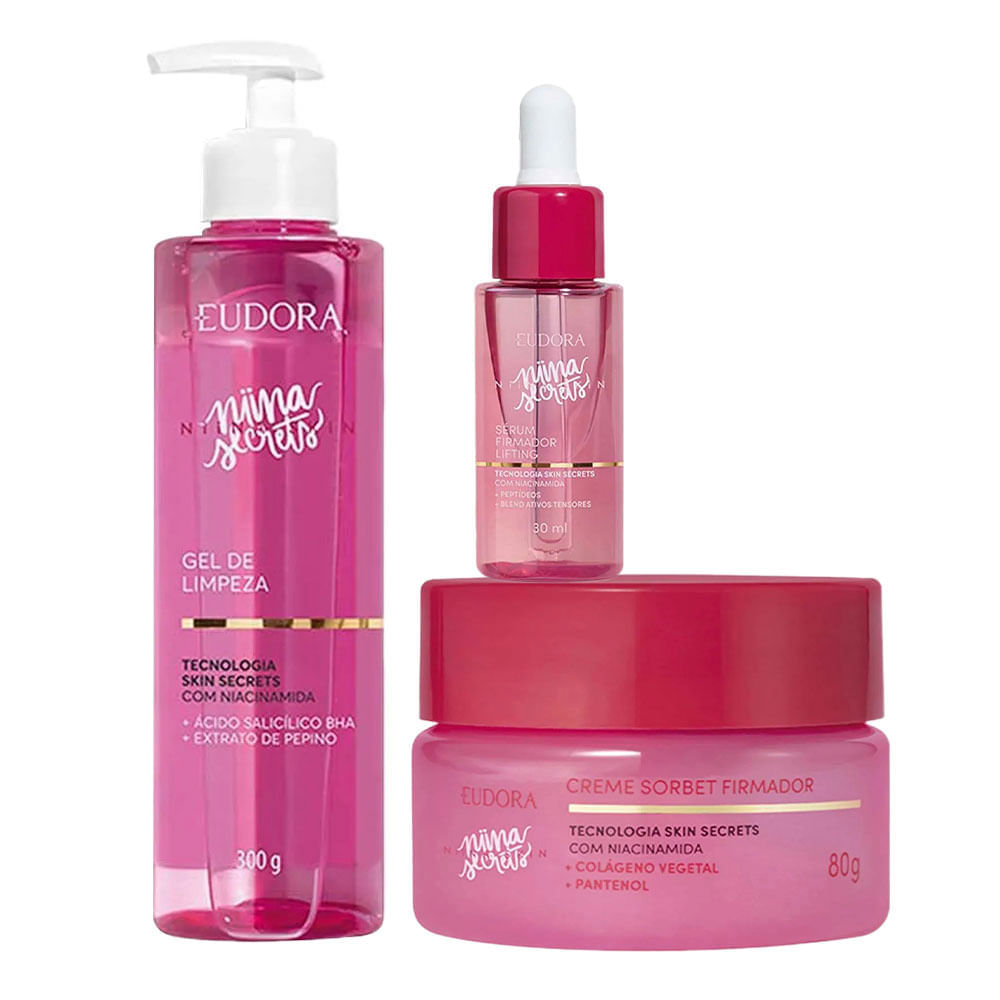 Niina Secrets Skin by Eudora Kit - Gel de Limpeza Facial + Sérum Firmador + Creme Facial Firmador Kit