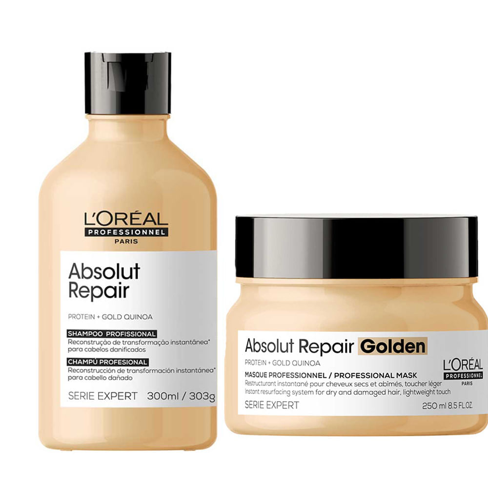 L’Oréal Professionnel Absolut Repair Gold Quinoa + Protein Kit - Shampoo + Máscara Light Kit