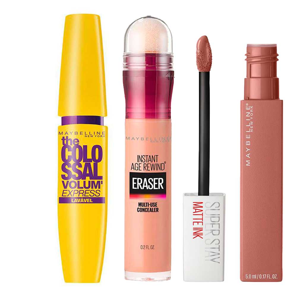 Maybelline Colossal Age Rewind Matte Ink Kit – Máscara De Cílios + Corretivo + Batom Kit