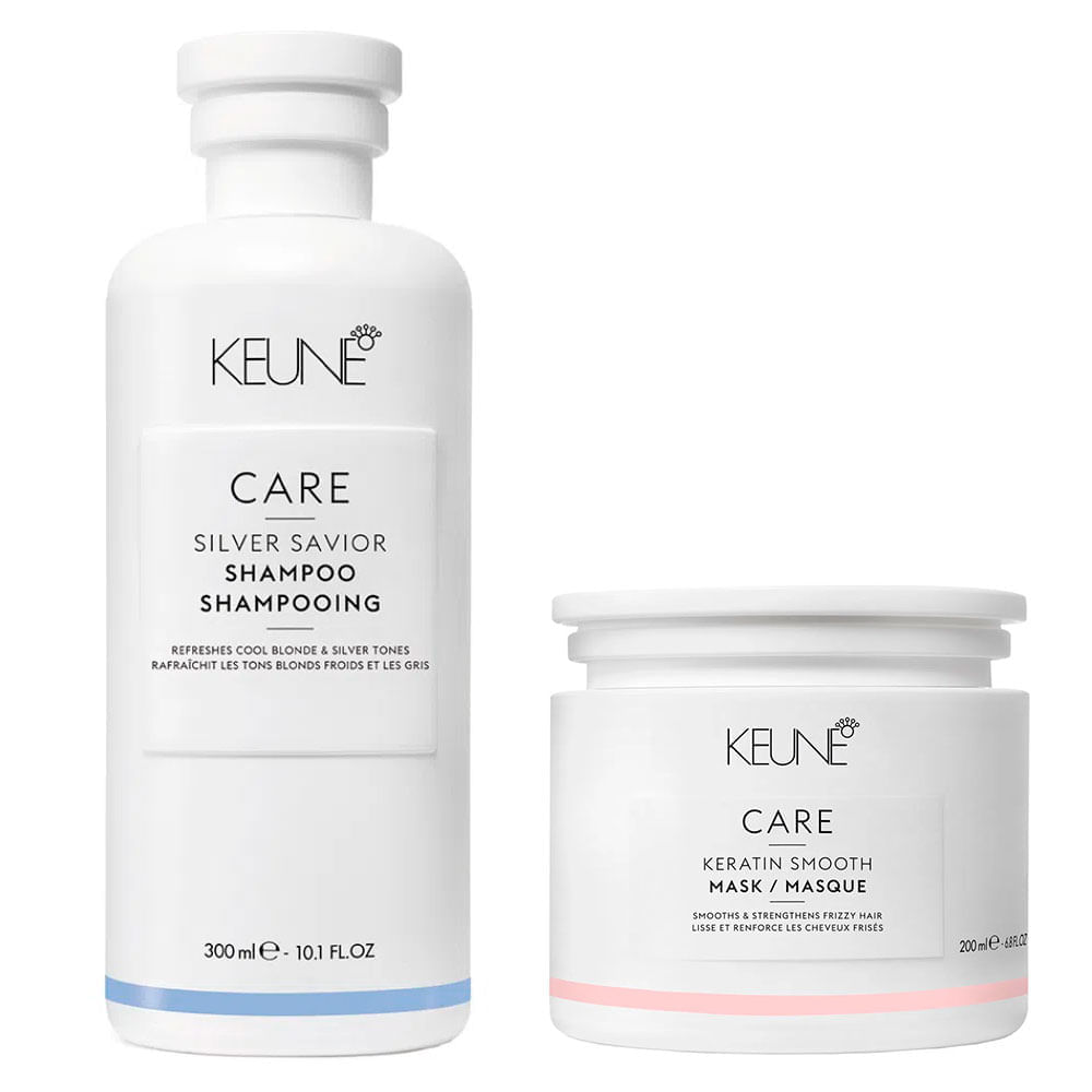Keune Silver Savior + Keratin Smooth Kit - Shampoo + Máscara Kit