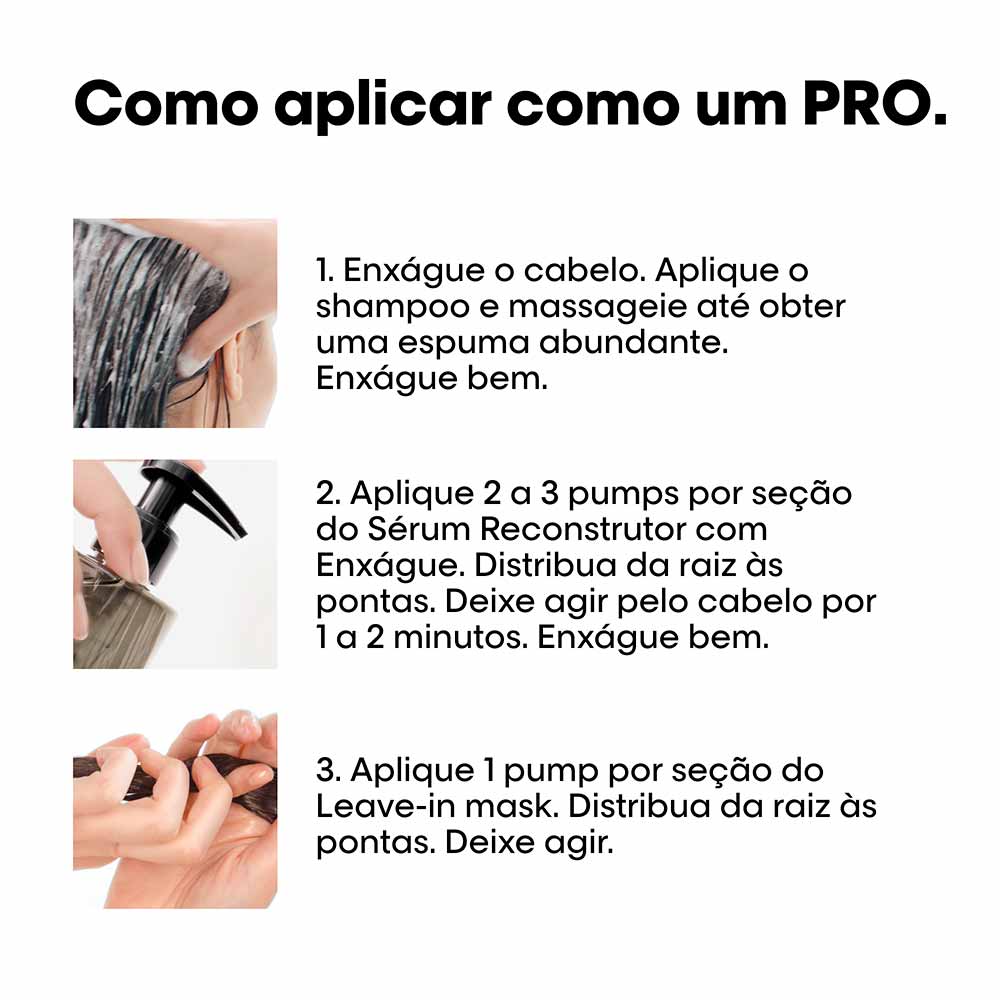L'Oréal Professionnel Absolut Repair Molecular Kit de Tratamento Capilar: Shampoo + Sérum + Máscara + Leave-in Para Cabelos Danificados Kit