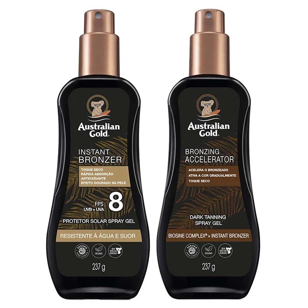 Australian Gold Kit - Protetor Solar Corporal  + Acelerador de Bronzeado Kit