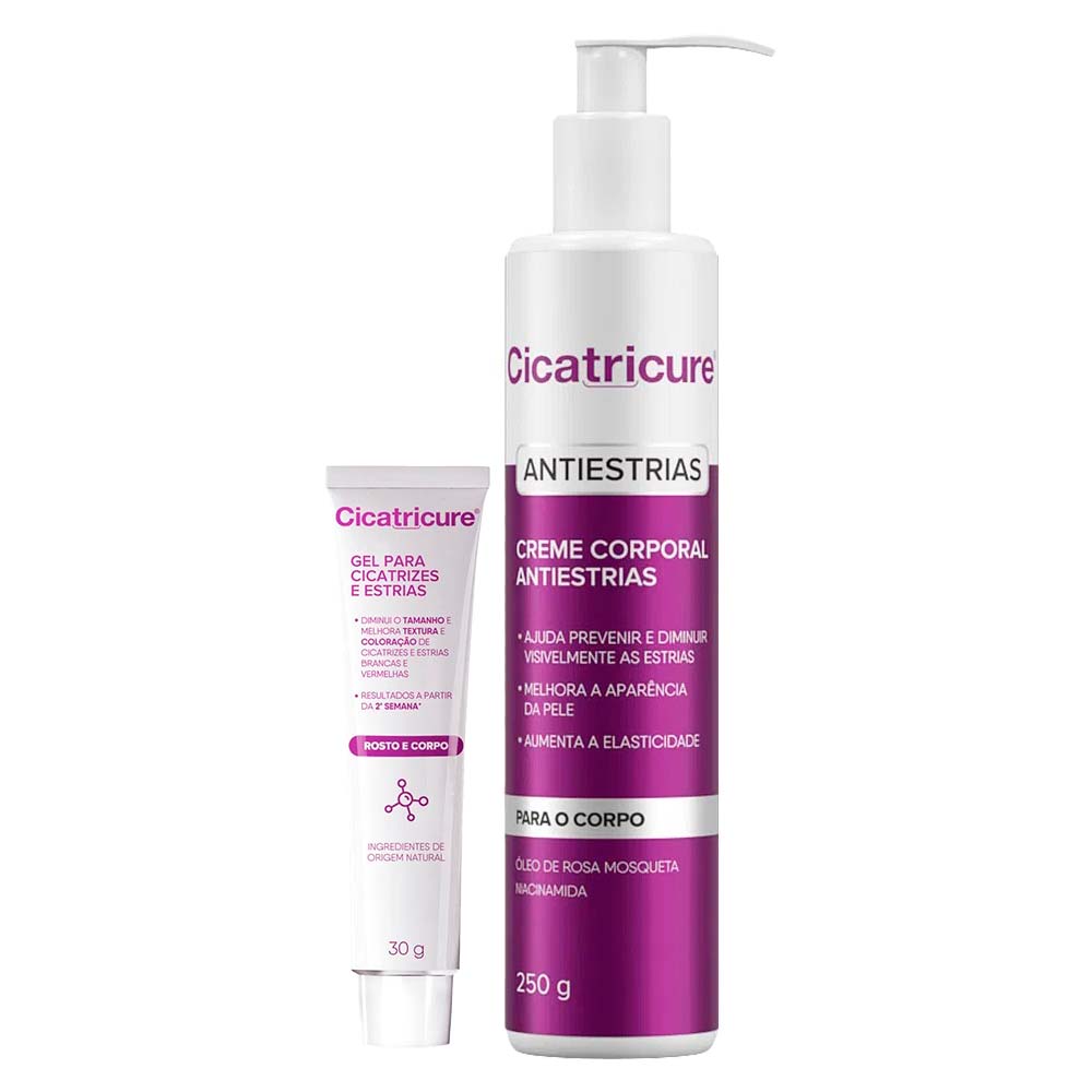Cicatricure Kit – Creme Antiestrias + Creme Facial Antissinais Kit