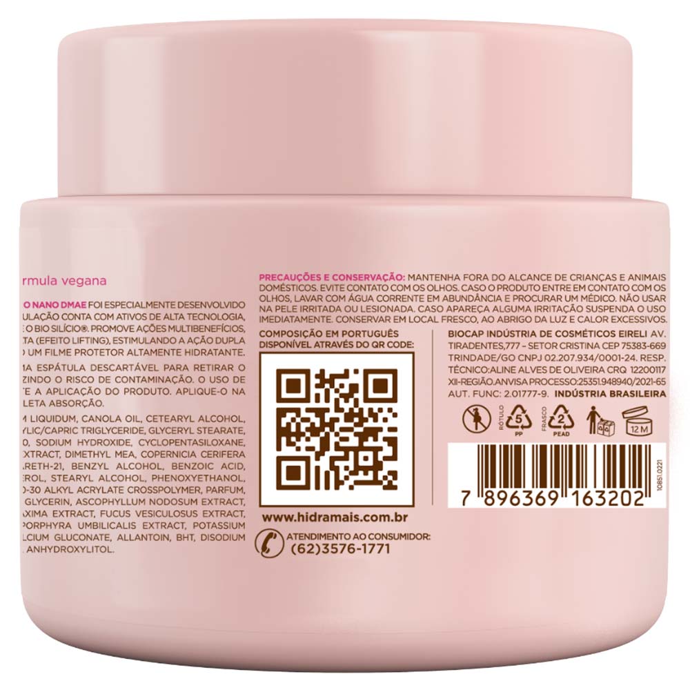 Creme para massagem Hidramais Colágeno Nano DMAE 500g