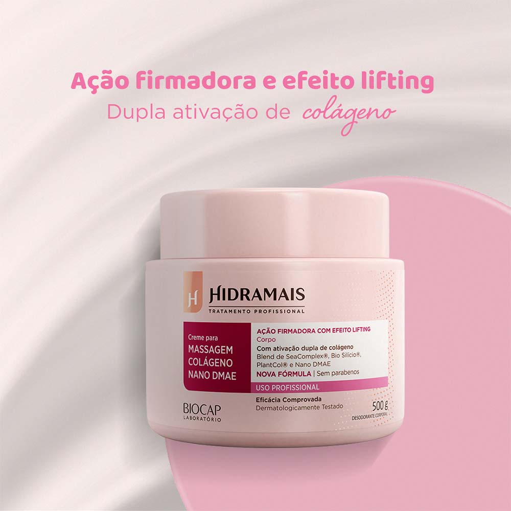 Creme para massagem Hidramais Colágeno Nano DMAE 500g
