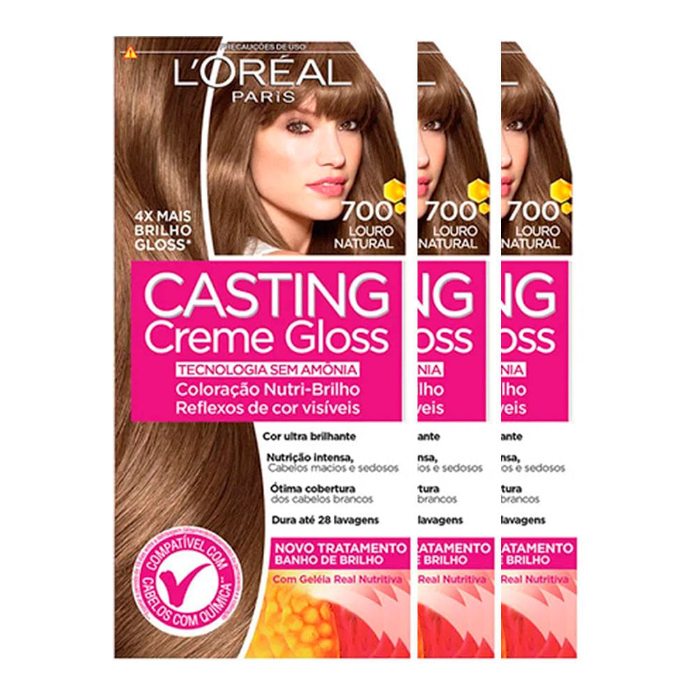 L'Oréal Paris Coloração Casting Creme Gloss Kit - 700 Louro Natural Kit