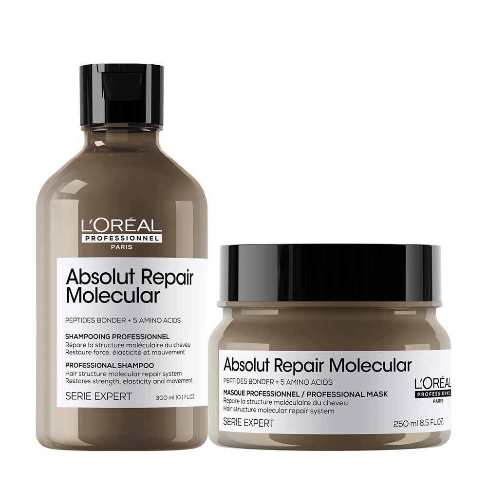 L'Oréal Professionnel Absolut Repair Molecular Kit de Tratamento Capilar: Shampoo + Máscara Concentrada Para Cabelos Danificados a muito Danificados Kit