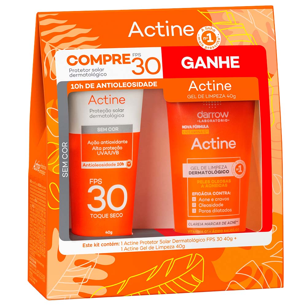 Darrow Actine Kit – Protetor Solar Facial FPS30 + Sabonete Líquido Facial Kit