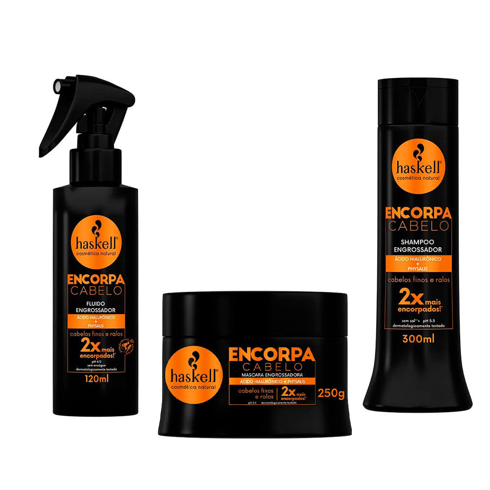 Haskell Encorpa Cabelo Kit - Finalizador + Máscara + Shampoo Kit