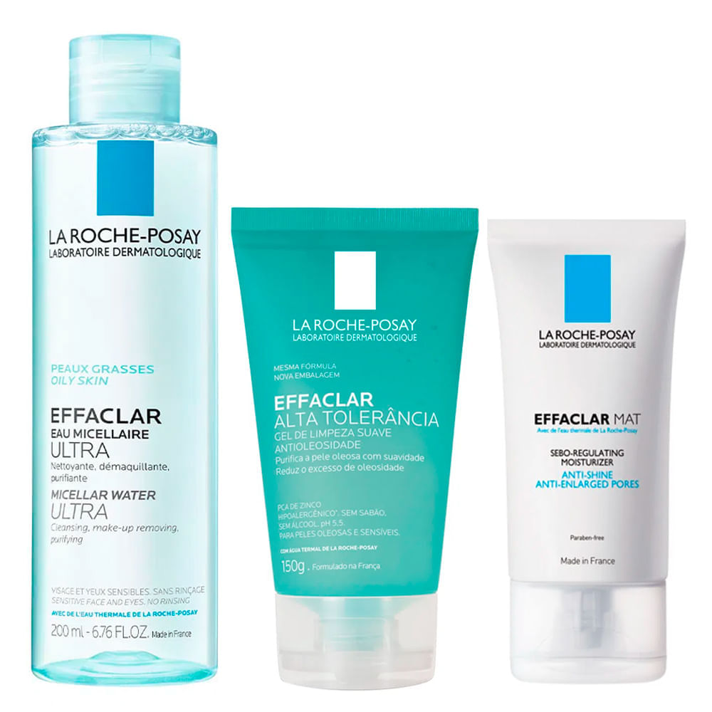 La Roche-posay Effaclar Kit - Hidratante Facial + Gel De Limpeza + Solução Micelar Kit
