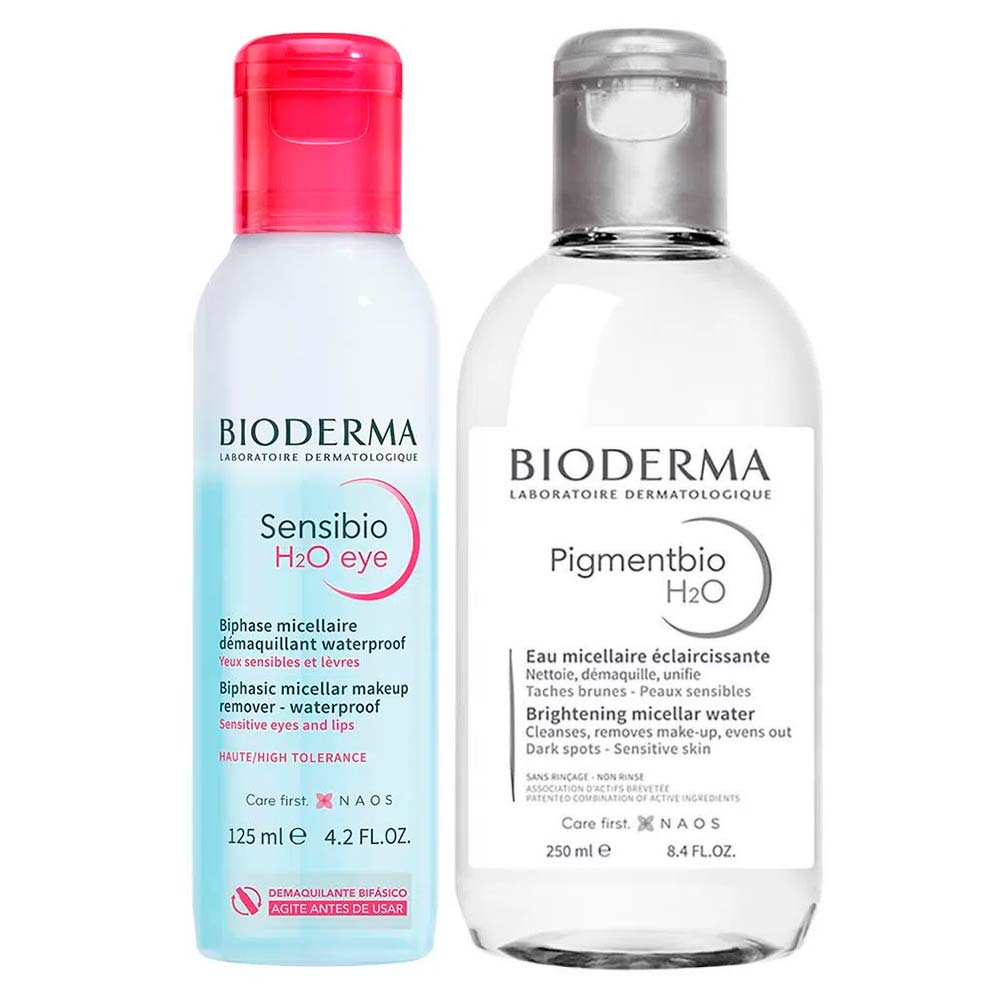 Bioderma Kit – Água Micelar Clareadora  250ml + Água Micelar Bifásica Para Olhos E Lábios 125ml Kit