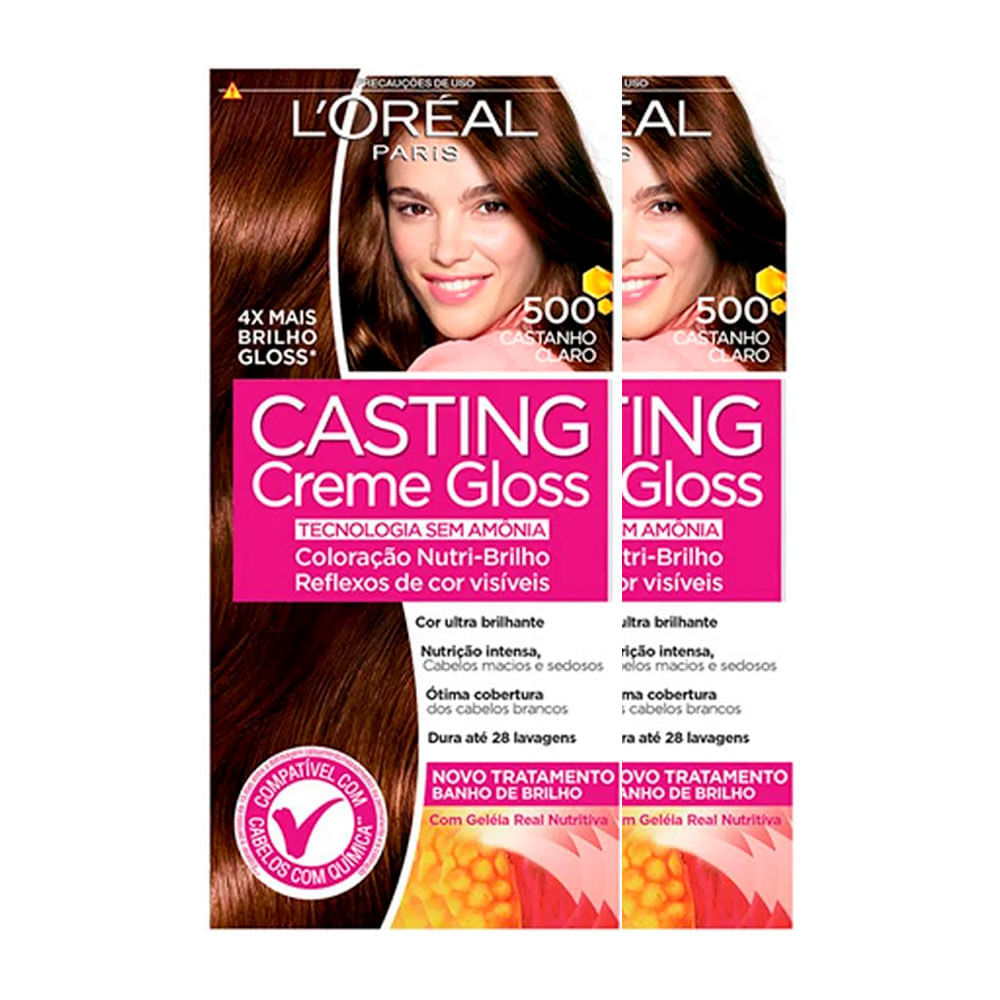 L'Oréal Paris Coloração Casting Creme Gloss Kit - 500 Castanho Claro Kit