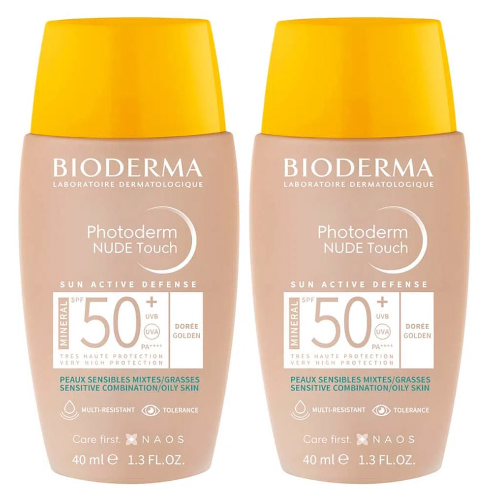 Bioderma Photoderm Nude Touch Kit com 2 Unidades – Protetor Solar com Cor FPS50+ - Dorée 40ml Kit