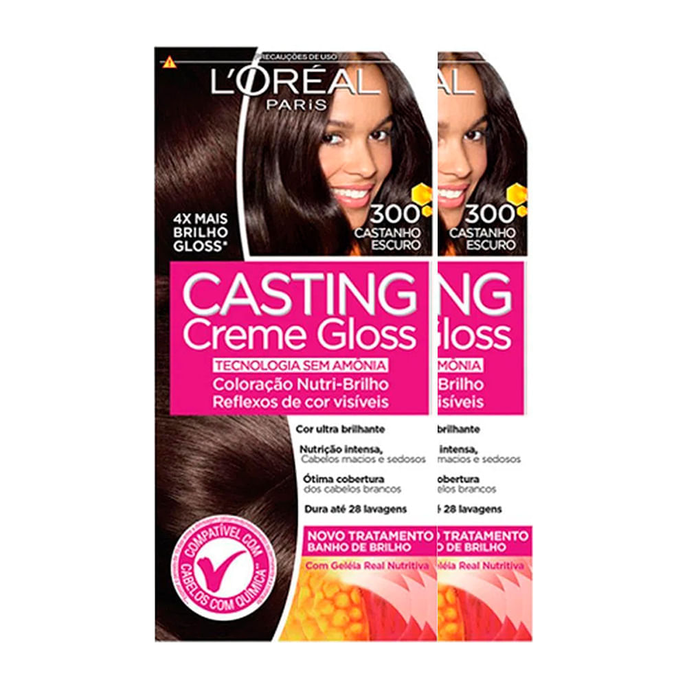 L'oréal Paris Coloração Casting Creme Gloss Kit - 300 Castanho Escuro Kit