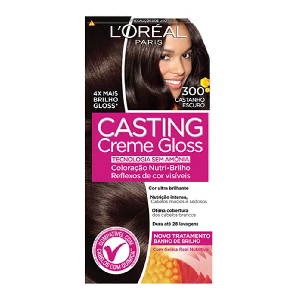 L'Oréal Paris Coloração Casting Creme Gloss Kit - 300 Castanho Escuro Kit