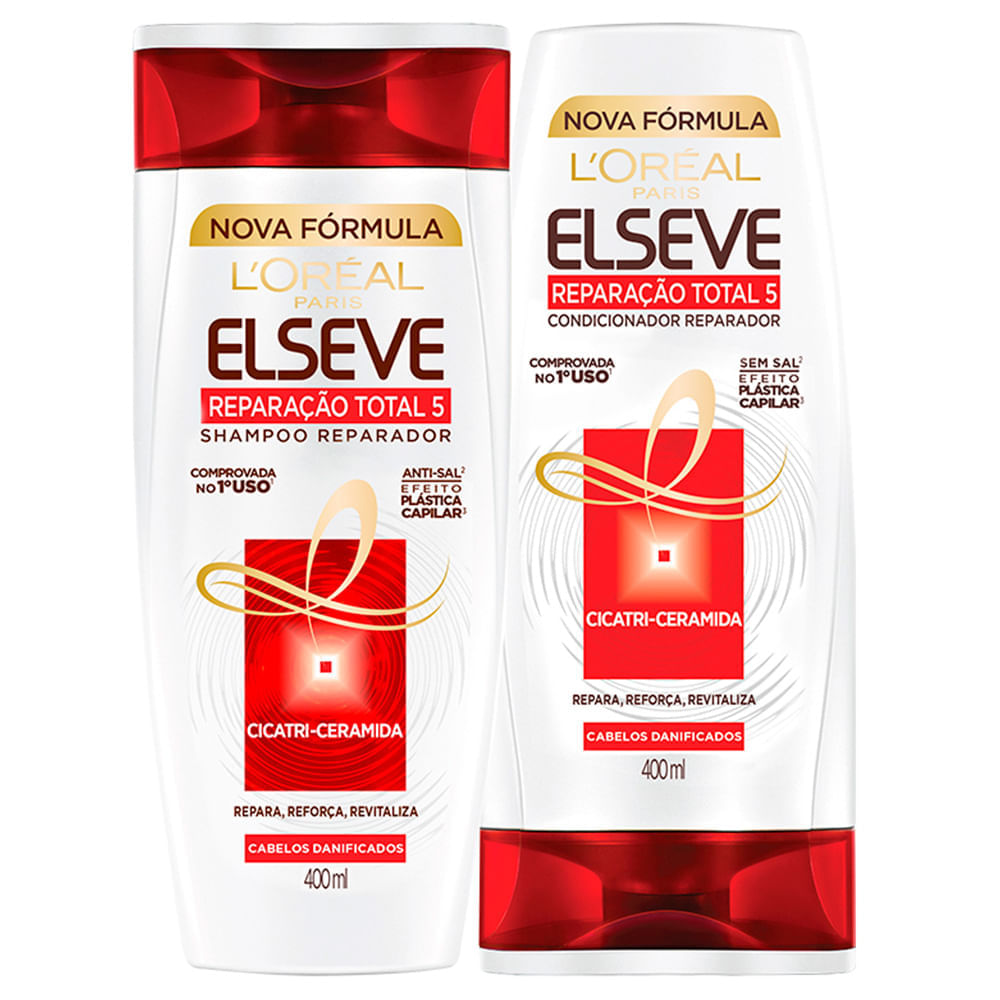 Elseve Reparação Total 5 L’Oréal Paris - Kit De Shampoo 400 ml+ Condicionador 400ml Kit