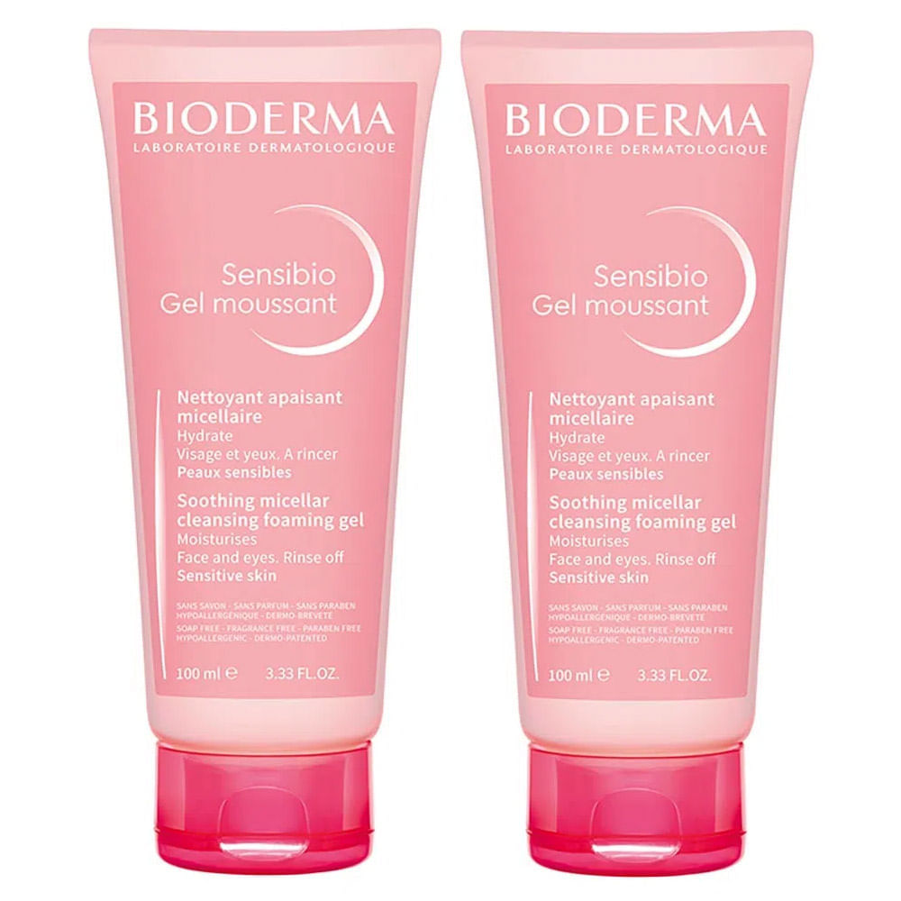 Bioderma Sensibio Gel Moussant Kit com 2 Unidades - Gel de Limpeza Facial Micelar – 100ml Kit