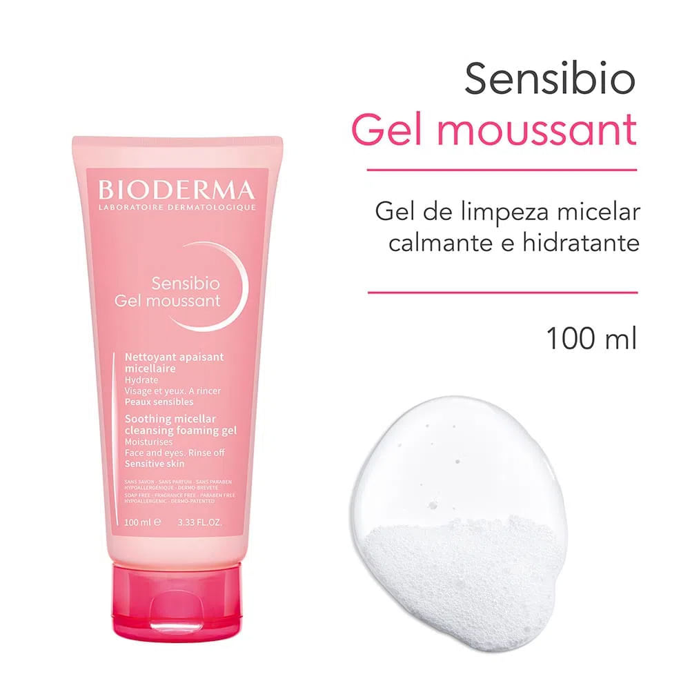 Bioderma Sensibio Gel Moussant Kit com 2 Unidades - Gel de Limpeza Facial Micelar – 100ml Kit