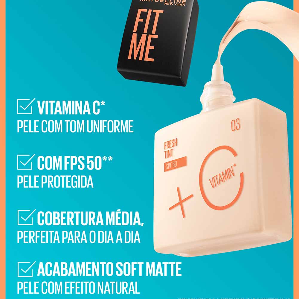 Base Líquida Maybelline NY Fit Me Fresh Tint FPS50 COR 09