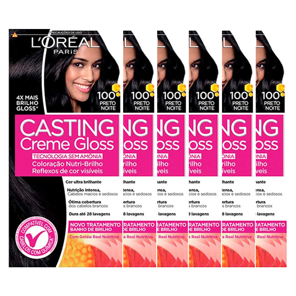 L'Oréal Paris Coloração Casting Creme Gloss Kit - 100 Preto Noite Kit