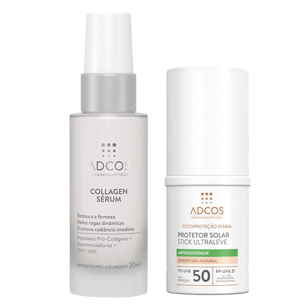 Adcos Dermocosméticos Kit - Sérum Facial + Protetor Solar Antioleosidade Com Cor Nude Kit