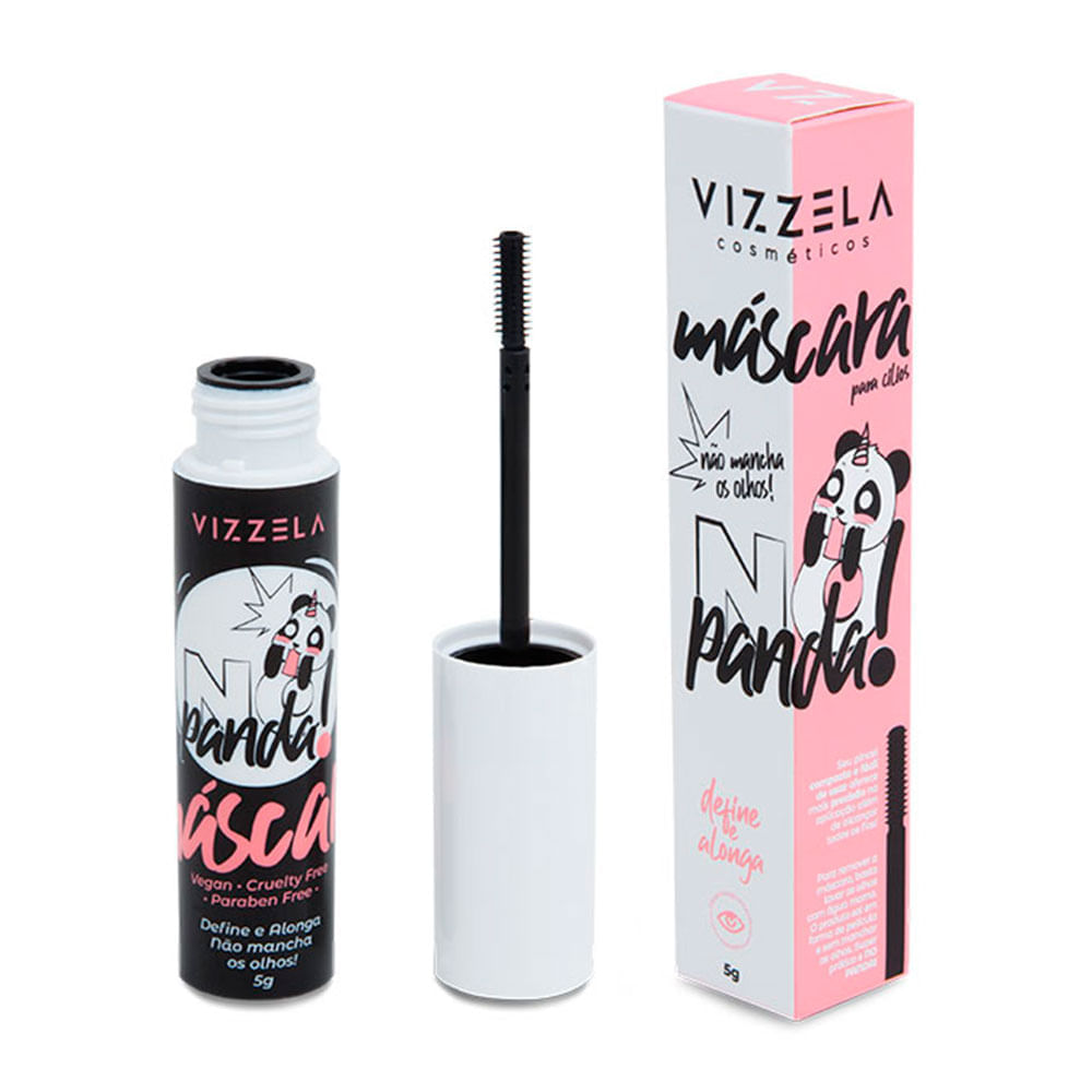 Máscara De Cílios Vizzela No Panda Preto
