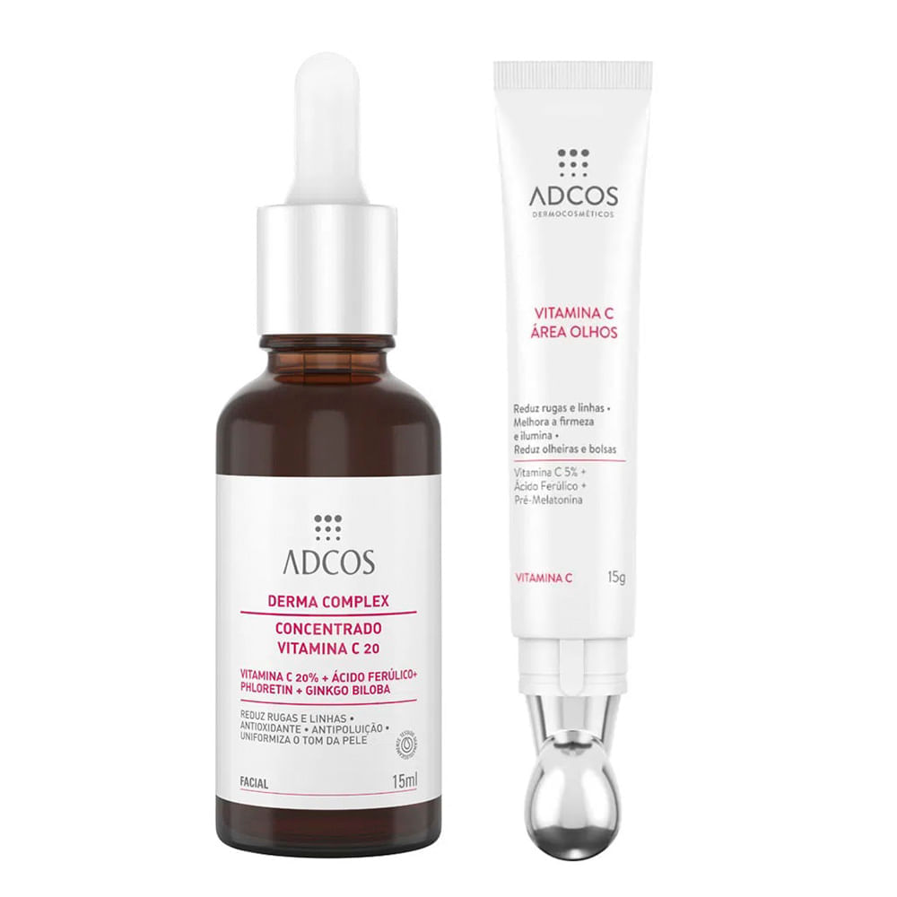 Adcos Derma Complex Kit - Vitamina C para Olhos + Sérum Anti-Idade Kit
