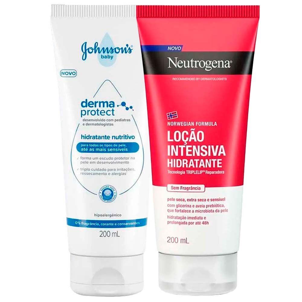 Kit - Hidratante Corporal Neutrogena + Hidratante Nutritivo Johnson's Baby Para Todos os Tipos de Pele Kit