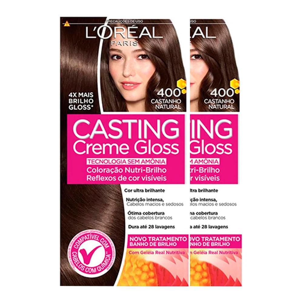 L'oréal Paris Coloração Casting Creme Gloss Kit - 400 Castanho Natural Kit