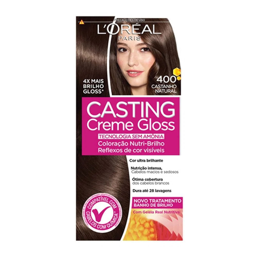 L'Oréal Paris Coloração Casting Creme Gloss Kit - 400 Castanho Natural Kit