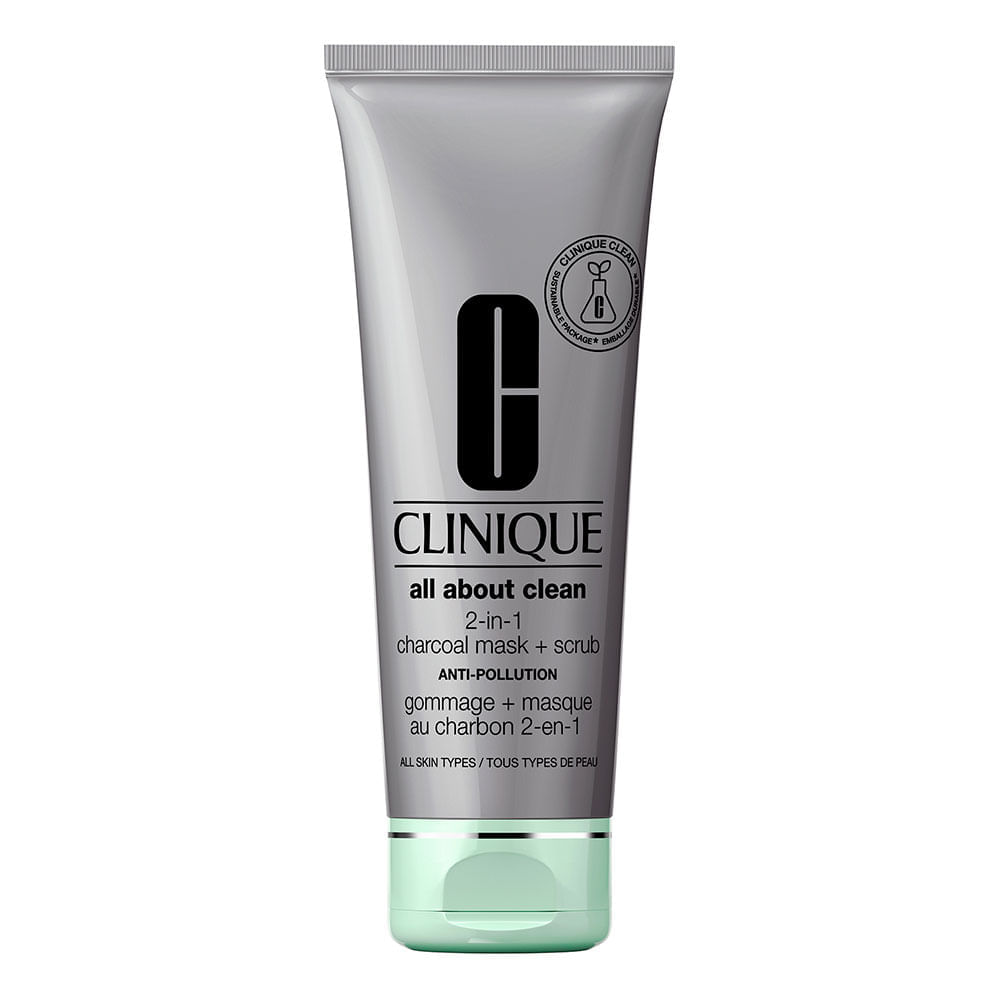 Máscara Facial Clinique All About Clean Charcoal Scrub + Mask Anti-Pollution 100ml